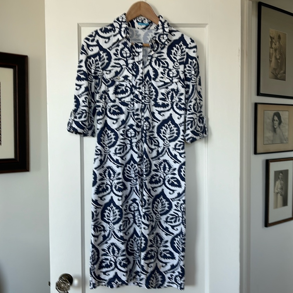 J McLaughlin Blue / White Shirtdress - Sz Xs